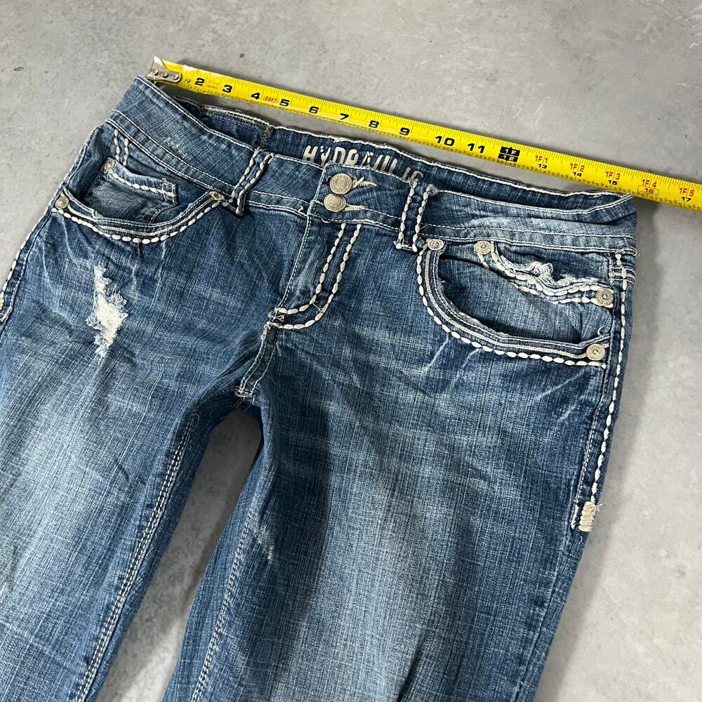 Bootcut Low Rise Hydraulic Women’s Stretch Western Flare Denim Jeans Size: 13/14 - Picture 5 of 11